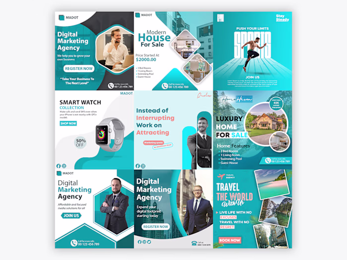 Modern Social Media Designs Across Multiple Industries
