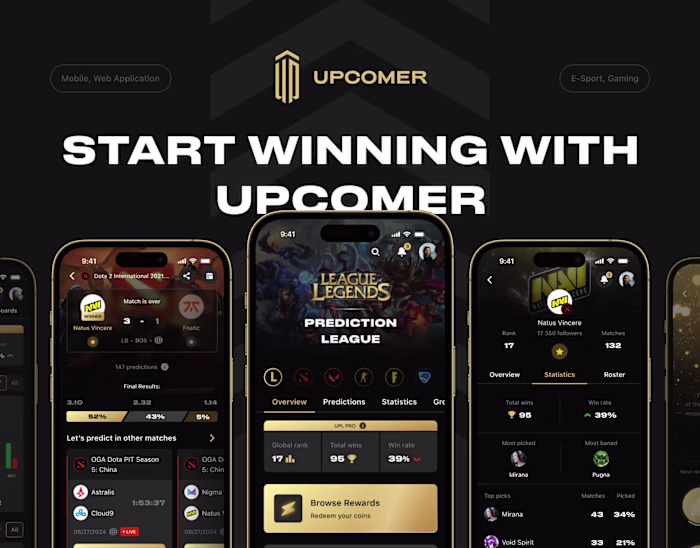 Upcomer - E-sports gaming mobile & web app platform