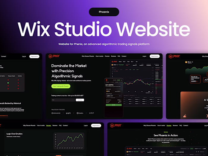 Wix Studio Website Algorithmic Trading Signals Platform