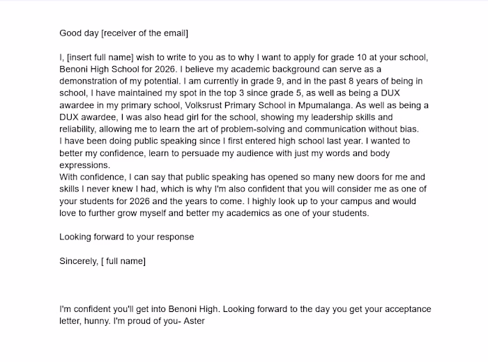 An example of a more professional writing format