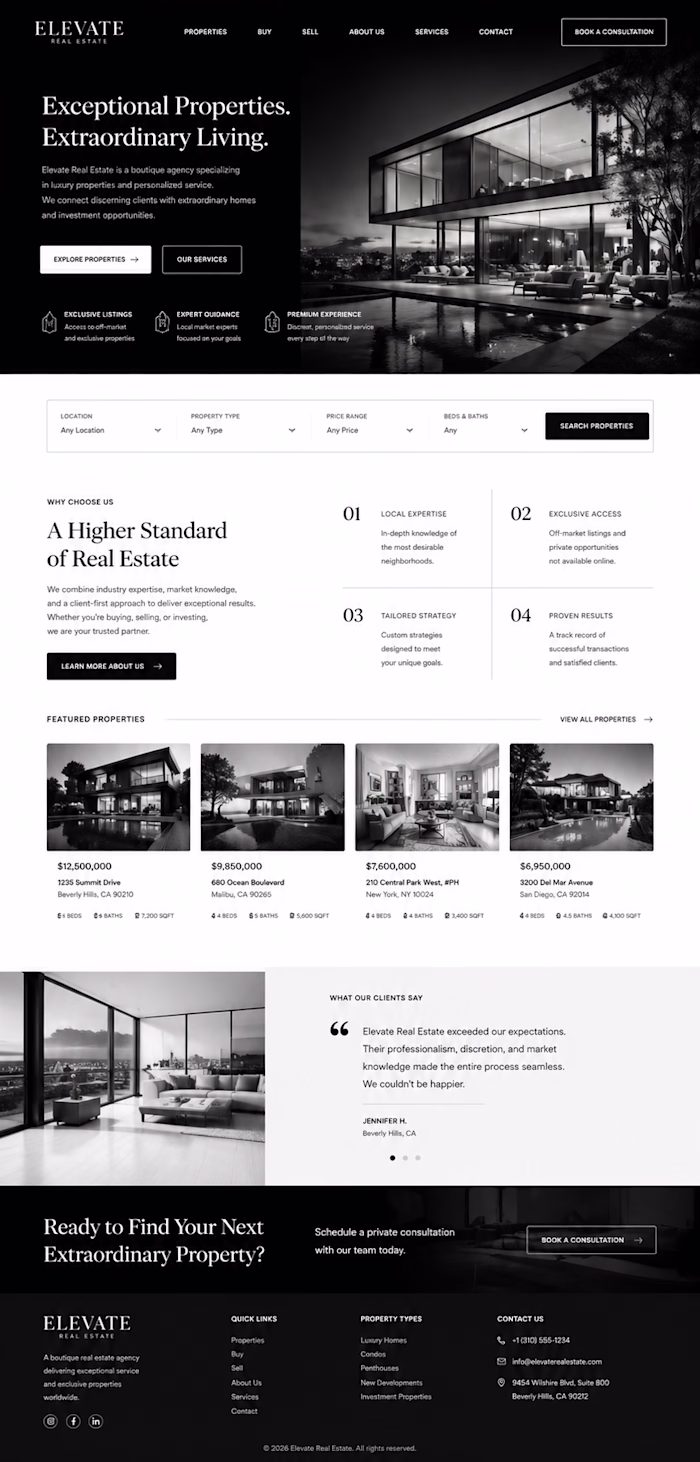 Real Estate Agency Website Design