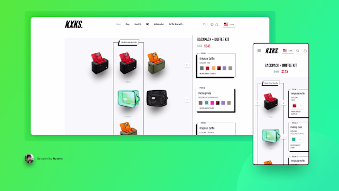 UI Design & Interactive Prototype for E-commerce Bundle Builder