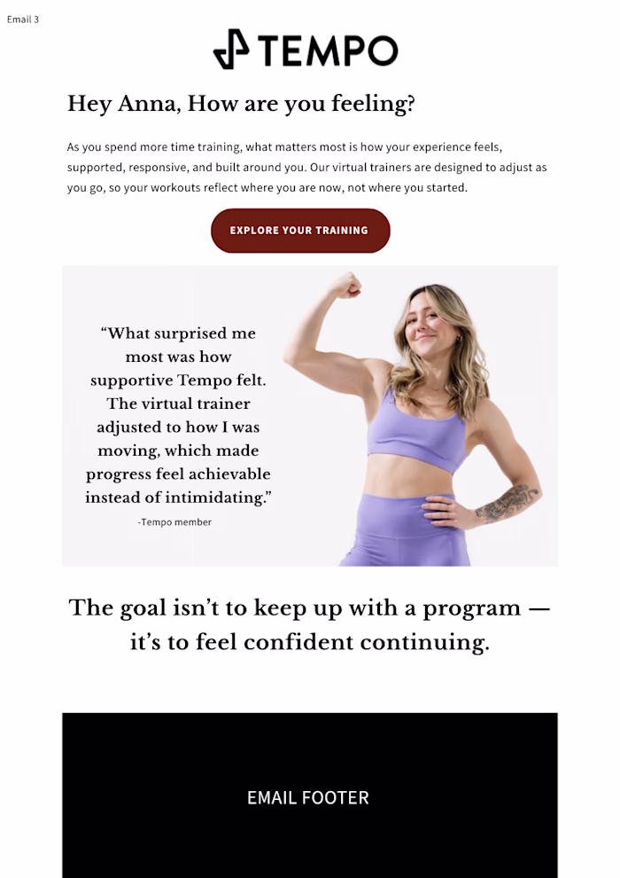 Concept: Tempo Fit Onboarding Email