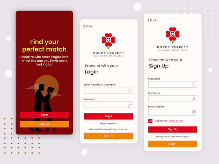Online Dating Website/App Design