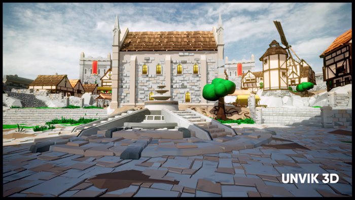 (LowPoly Style) Medieval_Village