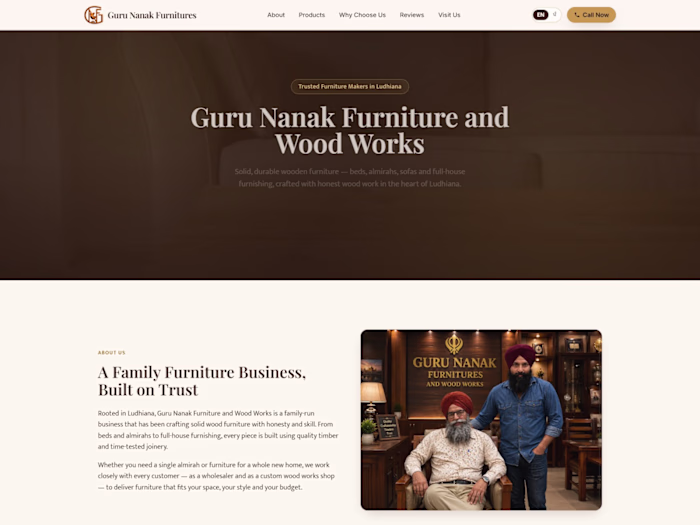 Guru Nanak Furnitures: Business Website (In Progress)