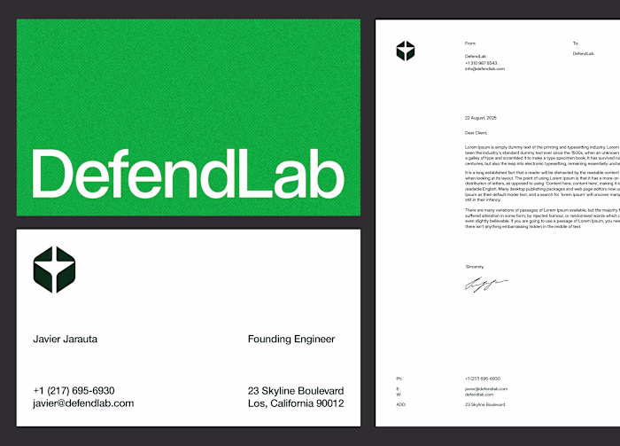 DefendLab Brand Identity and Landing Page Project