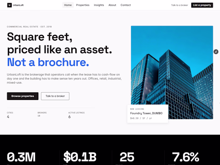 Just launched UrbanLoft—a premium commercial