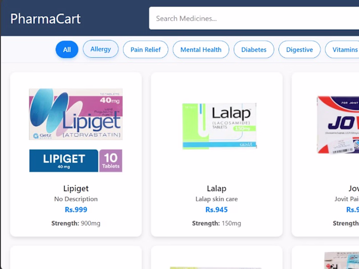 PharmaCart an e-commerce web platform