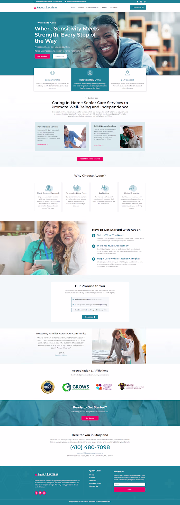 Built a home healthcare site