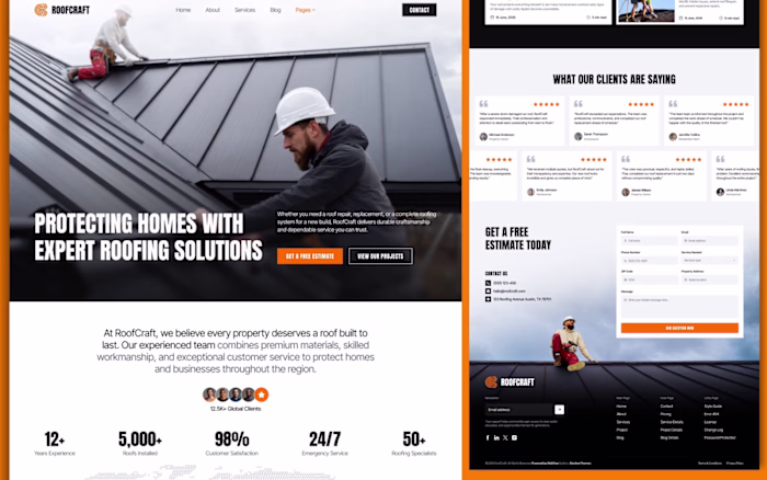 High-Converting Landing Page for Modern Roofing Contractors