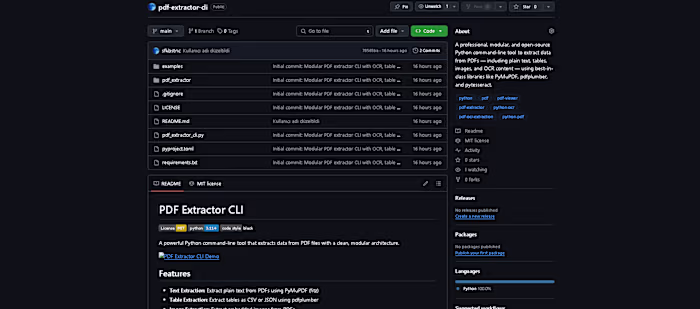 PDF Extractor CLI Development