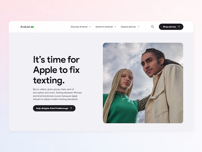 Android 'Get The Message' Campaign Visual - UI Design