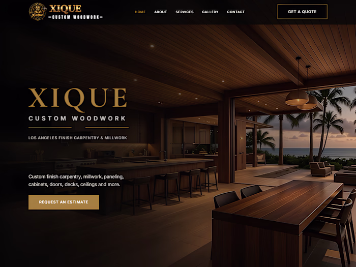 Website Design For Xique Customwoodworks