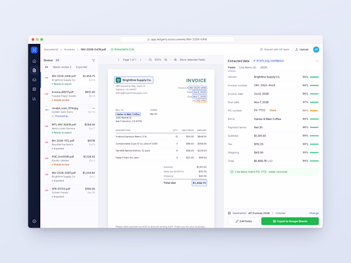 AI Invoice Reader to Spreadsheet (Concept)