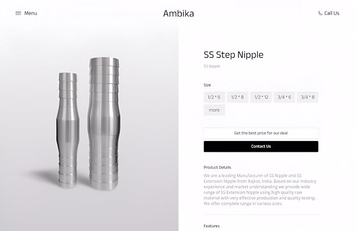 E-Commerce Website for Pipe Fittings Store