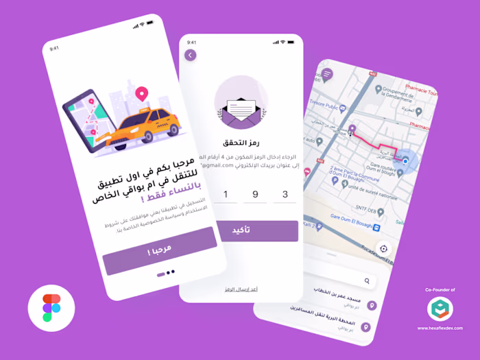 Booking Car only for women - Mobile App Design