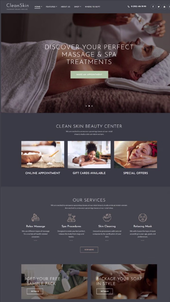 This organic skincare eCommerce website