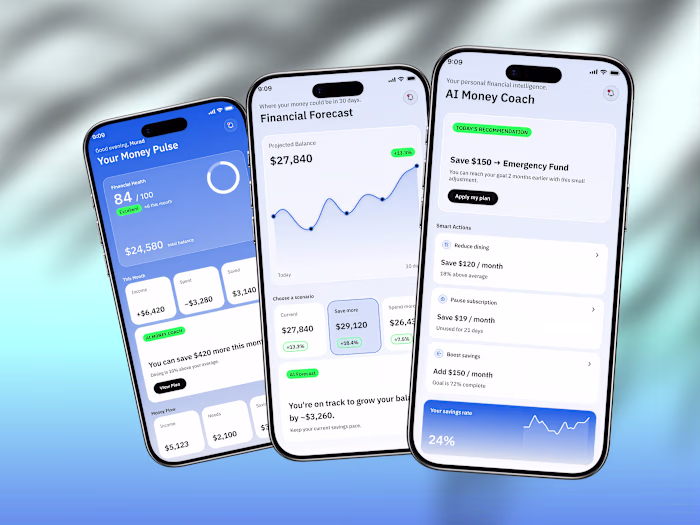 AI Finance App UI — Smart Money Coach