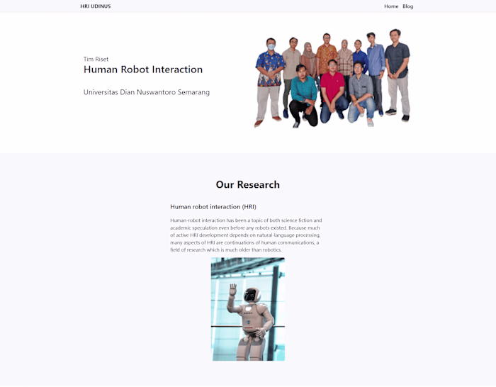 Human Robot Interaction Research Team Profile