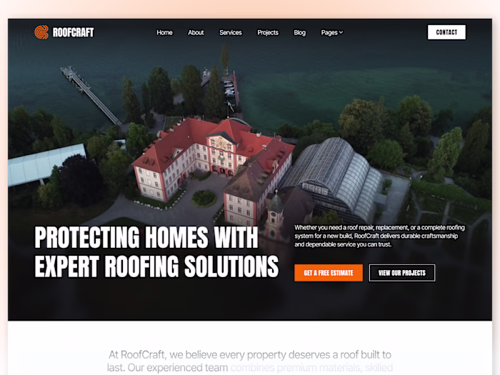 Roofing website design landing page - ROOFCRAFT