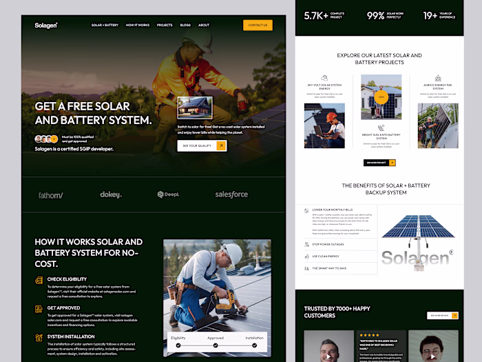Solagen – No-Cost Solar Landing Page
