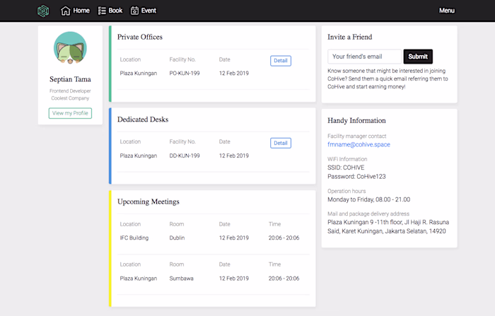 COHIVE's Member Dashboard