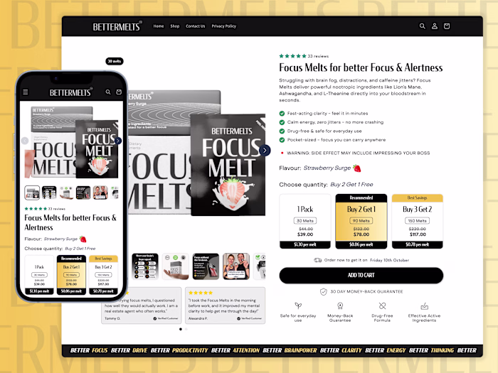 Home Page & Product Landing Page Development