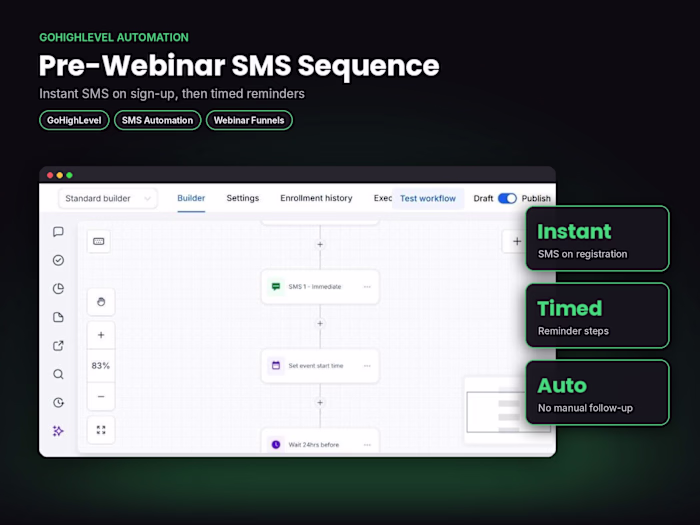 Pre-Webinar SMS Sequence | GoHighLevel