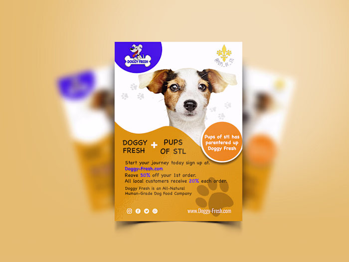Flyer design for dog company