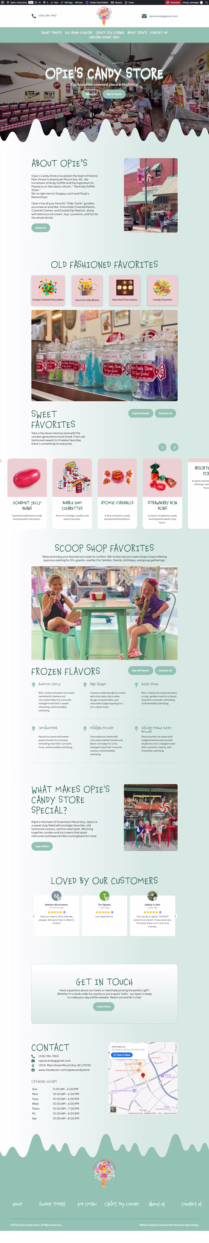 Opie's Candy Store Ecommerce - website