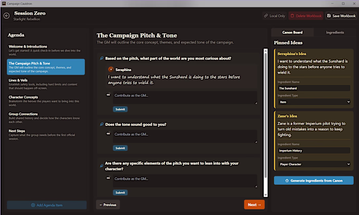 Campaign Cauldron: Designing for Player
