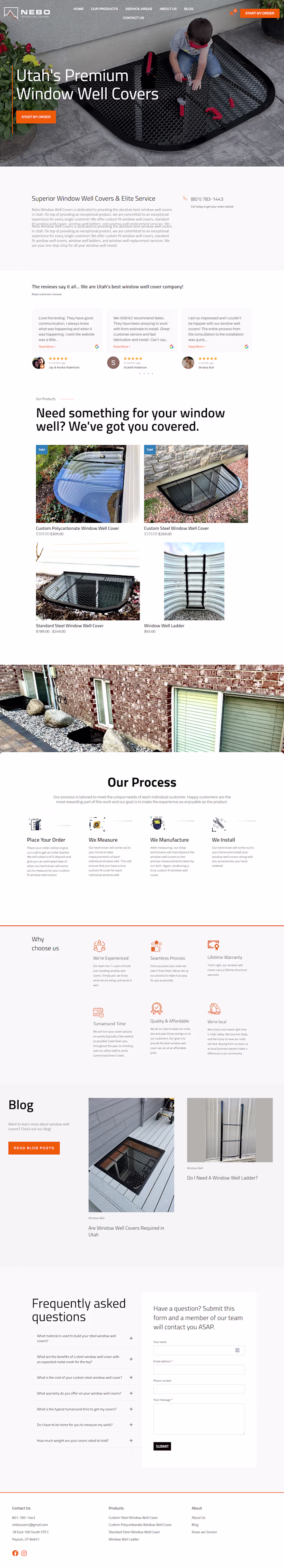 WordPress Website Design for "Window Well Covers"