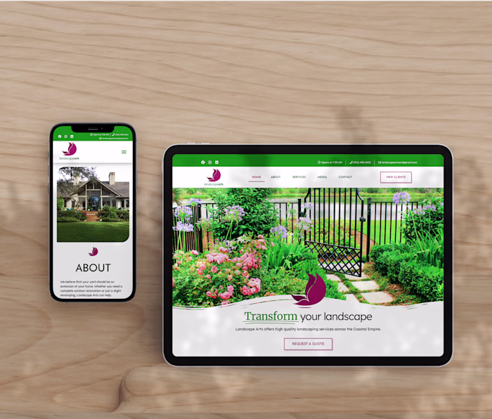 Website Design & Development: Landscape Arts