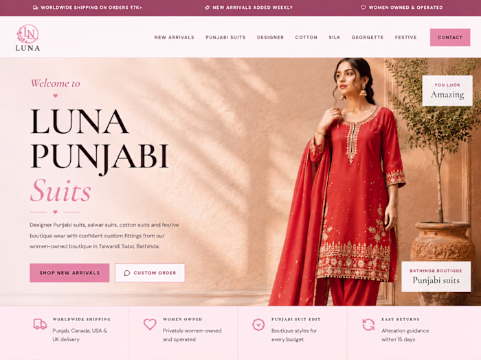 LUNA Boutique E-commerce
Tech: Next.js, TypeScript,