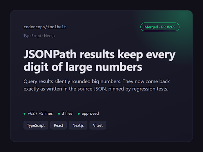 toolbelt: JSONPath number precision fix.