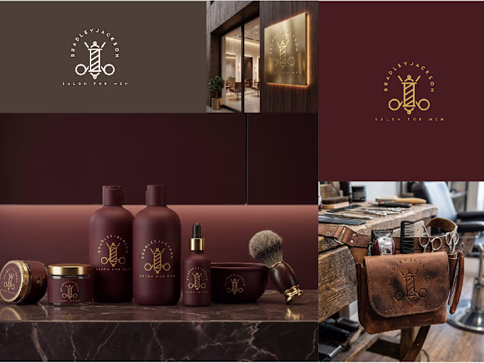 Luxury barber shop branding for
