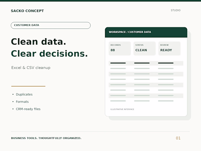 Customer Data Rescue | Excel Cleanup & CRM-Ready Database