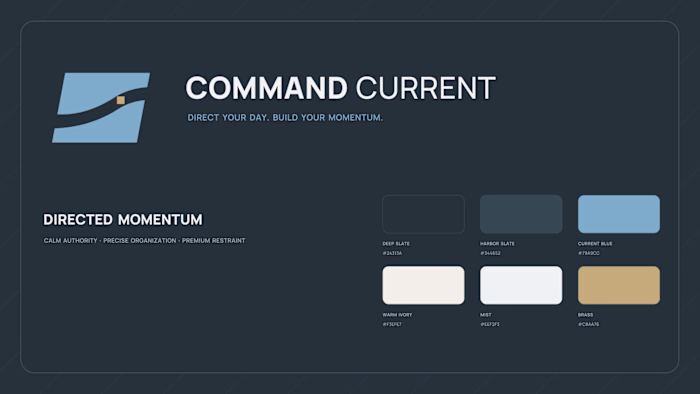 Branding content for Command Current Personal Productivity D...