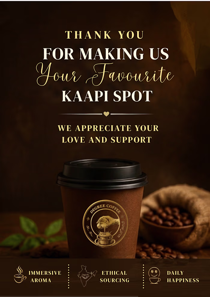 South Indian Degree Coffee - Customer Appreciation Design