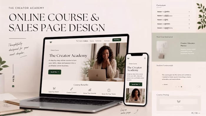 Kajabi Online Course & Sales Page Design — The Creator Academy