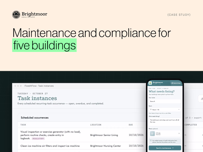 Maintenance & Compliance Web App for Senior-Care Facilities