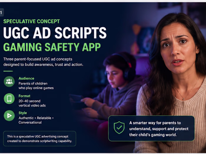 UGC Ad Scripts — Gaming Safety App | Spec Concept