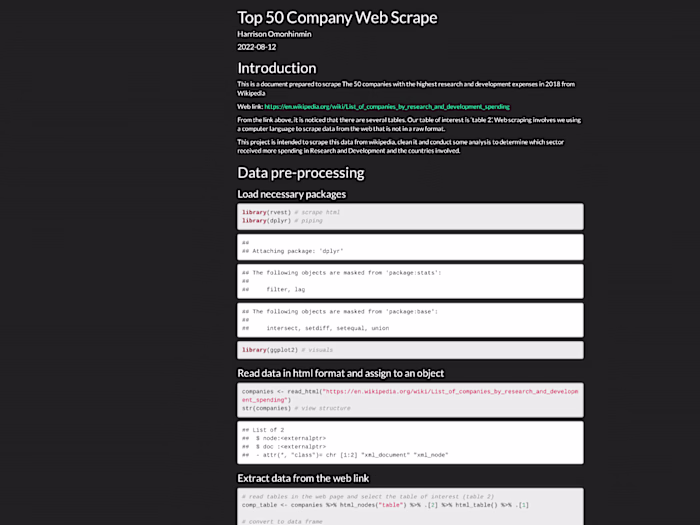 Web scraping