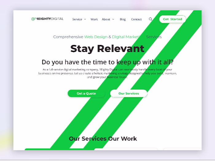 Website Audit For 1Eighty Digital Homepage Redesign