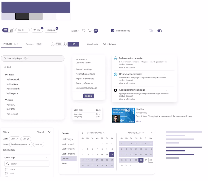 Design System Components - Ecommerce