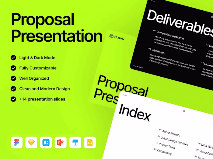 Flownty: Proposal Presentation Template for Figma