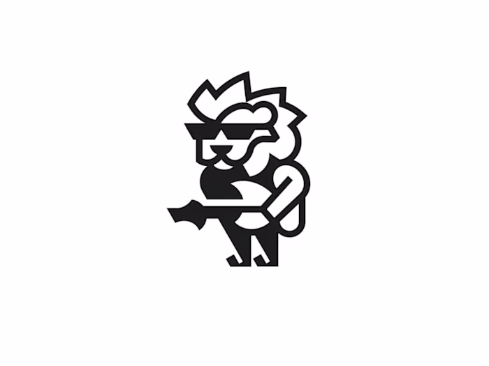 Lion Rockstar Logo fuses the power of a lion with the bold e...