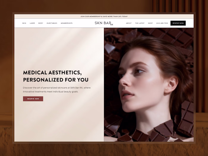 SKN BAR RX | Medical Aesthetics Website Design
