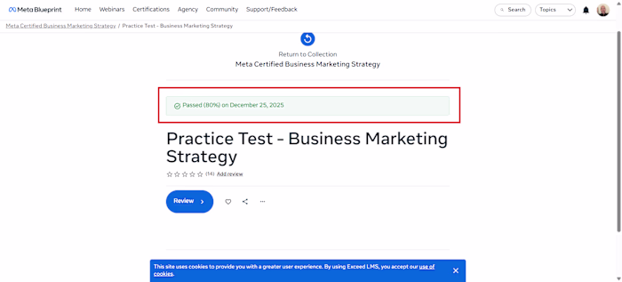 Just clocked in at an 80% on the Meta pre-certification prog...